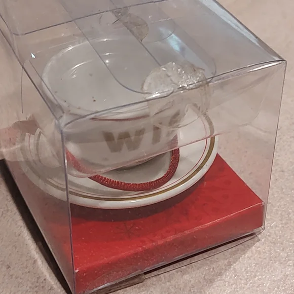 StarbucksWISHCHRISTMAS TreeTEACUP and attached  SAUCER ORNAMENT2006New - Picture 10 of 13